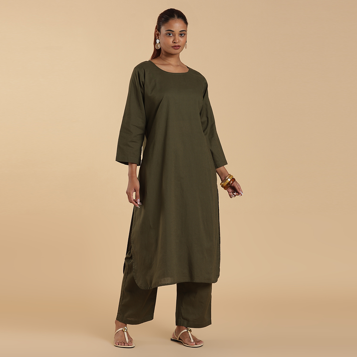 Mehandi Green Kurta With trousers