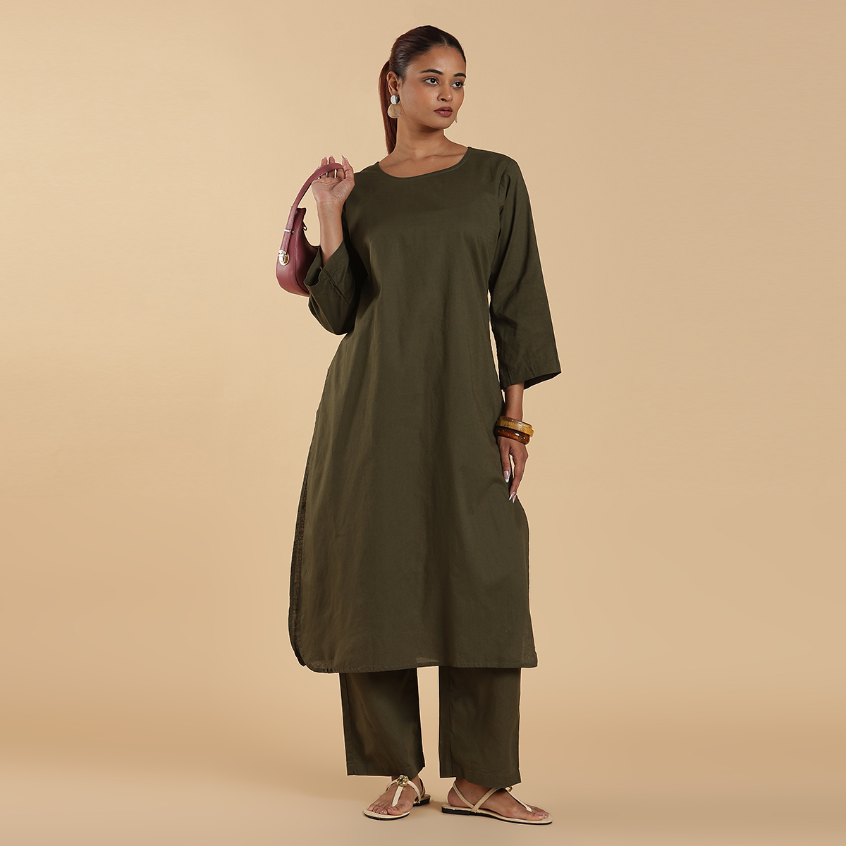 Mehandi Green Kurta With trousers 2